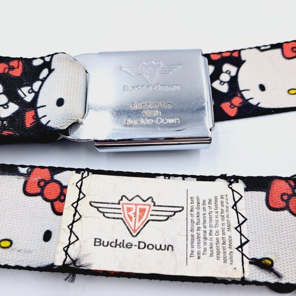 Rare Buckle-Down Seatbelt Sanrio Hello Kitty Bows Women’s Black Adjustable Belt - Picture 5 of 10